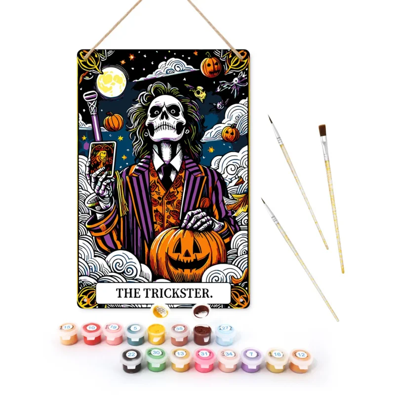Poster Metallico Fai-da-te per Halloween del Trickster