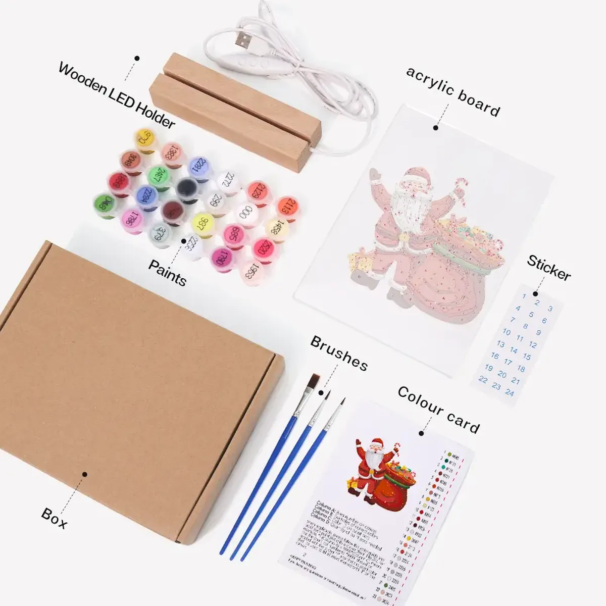 Santa with the Gifts - LED Paint By Numbers 2 024 7 1 DIY paintings - Paint by numbers - Diamond Painting