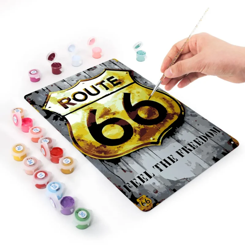 Poster in Metallo Fai-da-Te della Route 66