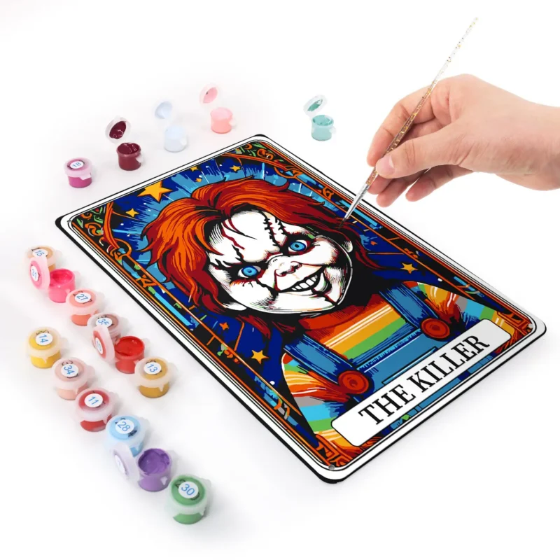 Skrämmande Docka Halloween DIY Metallaffisch