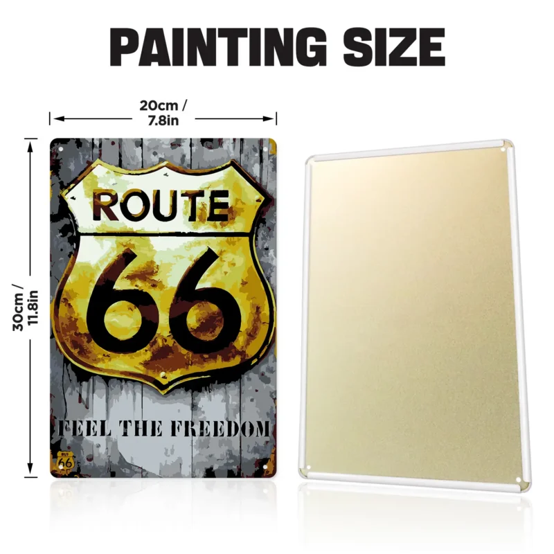 Poster in Metallo Fai-da-Te della Route 66