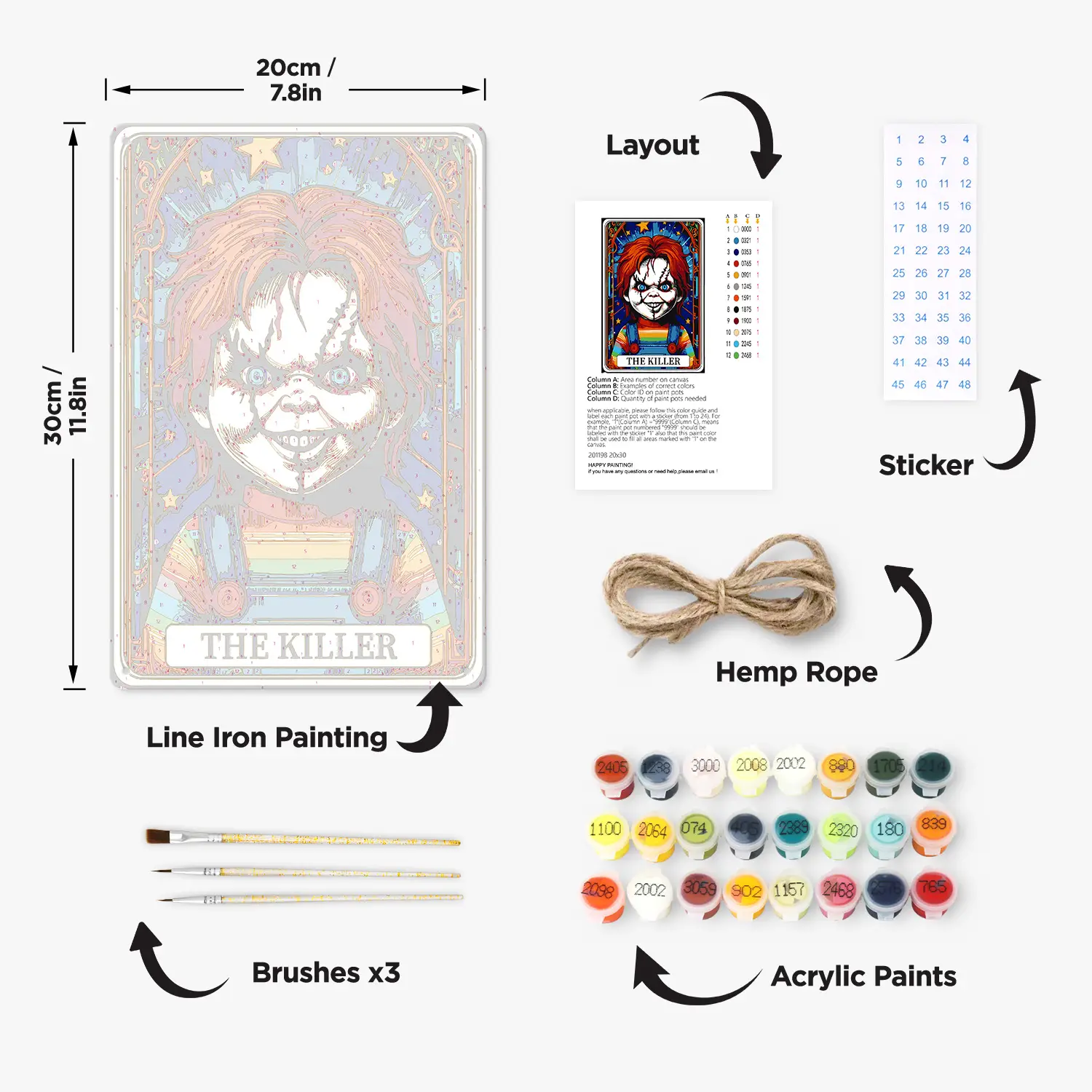 Skrämmande Docka Halloween DIY-metallaffisch 1 Skrämmande Docka Halloween DIY Metallaffisch