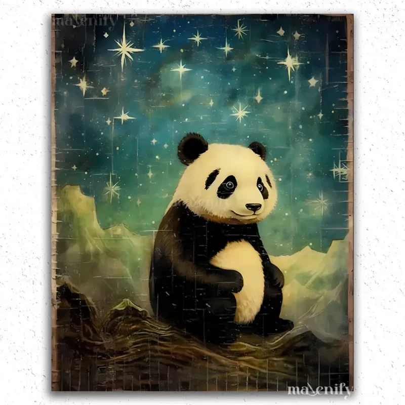 Bébé Panda et Étoiles