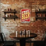 Free Beer Tomorrow - DIY Metall-Bar-Poster
