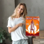 DIY-raket för yttre rymden Metallaffisch