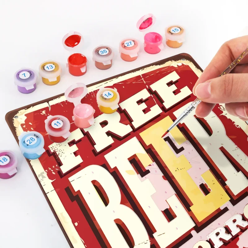 Free Beer Tomorrow - DIY Metall-Bar-Poster