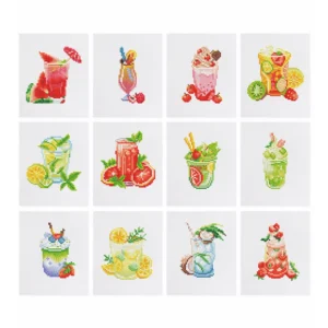 Zomerse Fruitdrankjes - Mini Diamond Painting (12-delige set)