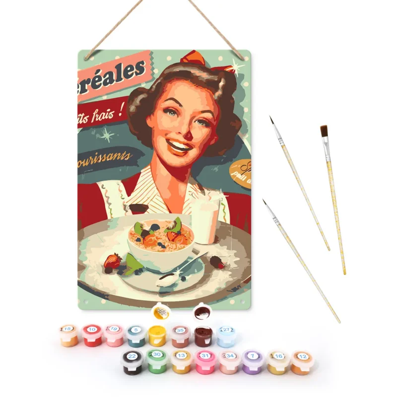 2-12 Vintage Vrouw - DIY Metaalposter