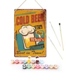 Kall Öl Bäst i Stan DIY Metallaffisch