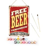 Free Beer Tomorrow - DIY Metall-Bar-Poster