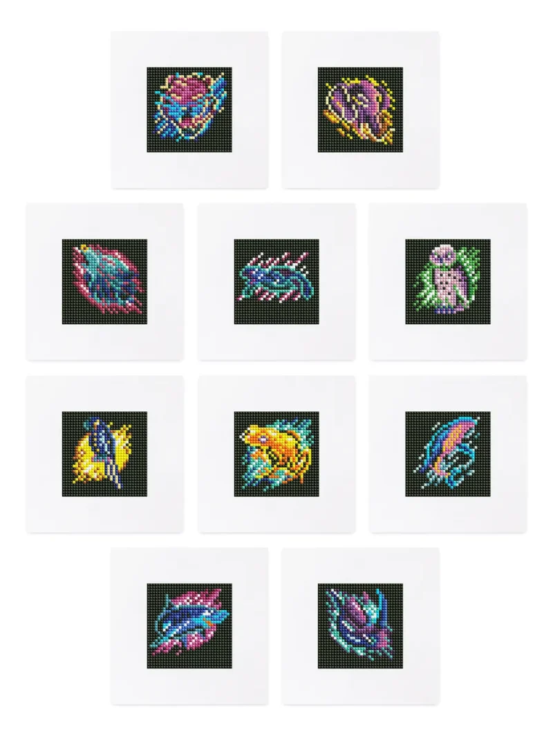 24031-Paint-by-numbers-Diamond-Painting-webp Colorful Animals - 10 stk.