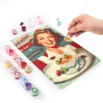 Vintage Vrouw - DIY Metaalposter