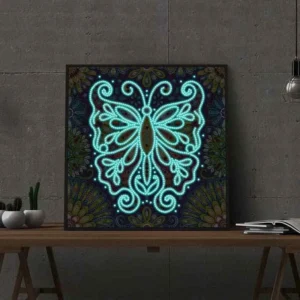 Rainbow Butterfly - Glow-in-the-Dark Diamond Painting