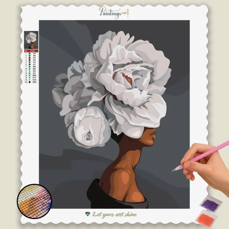 Hvide Blomster og Kvinde