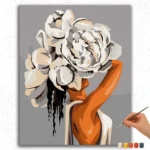 Schöne Frau und Blume