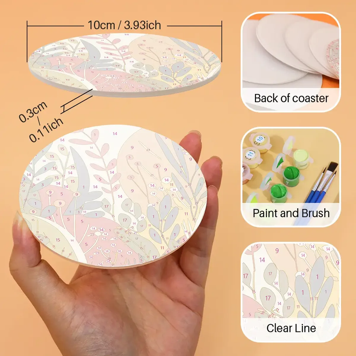 The Plants - Beverage Coasters - DIY Paint by Numbers 3 The Plants - Beverage Coasters - DIY Paint by Numbers