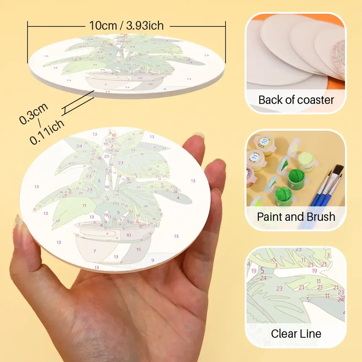 The Plants - DIY Drink Coasters Paint by Numbers 3 The Plants - DIY Drink Coasters Paint by Numbers
