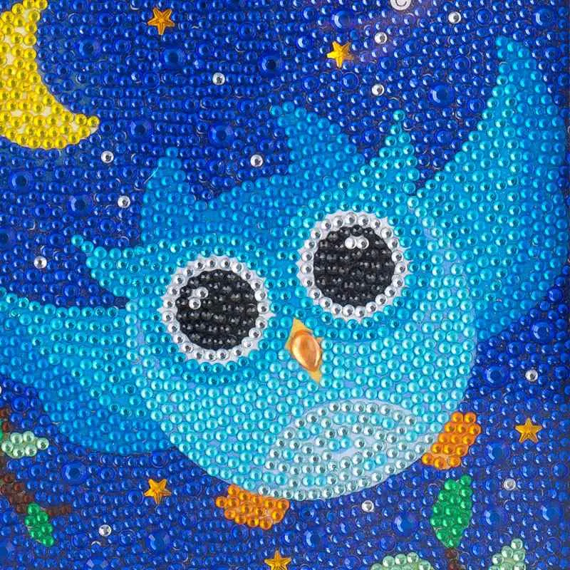 Blue Night Owl in Flight - Diamond Painting for Kids 1 63358 Paint by numbers Diamond Painting webp 1 DIY paintings - Paint by numbers - Diamond Painting