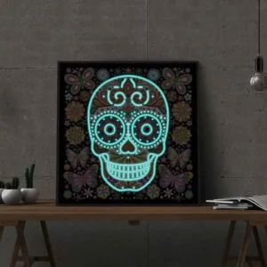 Diamond Paintings and Paint by Numbers 54 Neon Skull - Glowing Diamond Painting