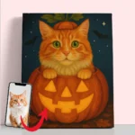 Katze im Kürbis – Individuelles Halloween-Haustierporträt