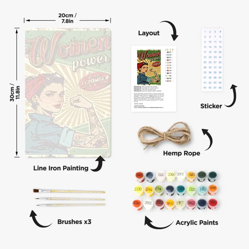 Woman Power DIY Metal Poster