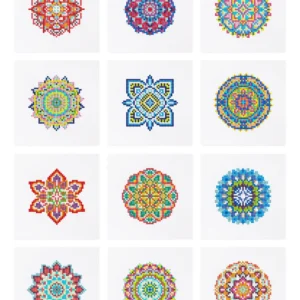 Diamond Paintings and Paint by Numbers 62 Colorful Mandala art 12pcs