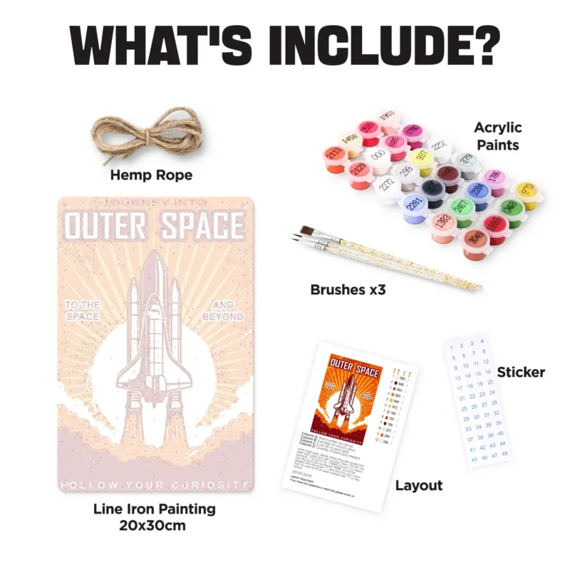 DIY-raket för yttre rymden Metallaffisch