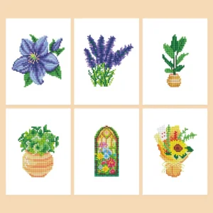 Vibrant Botanicals Mini Diamond Painting (6-Piece Set)