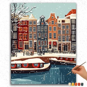 Schnee auf Gebäuden