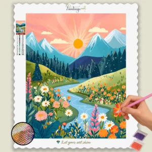 Diamond Paintings and Paint by Numbers 12 Rivière en montagne