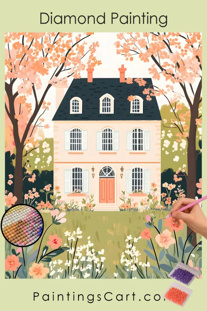 Flower House 1 873744 pin diamond painting paintingscart 683x1024 1 DIY paintings - Paint by numbers - Diamond Painting