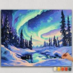 Hermosa Aurora y Árboles