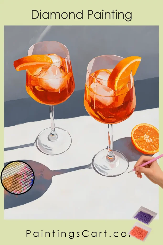 Sommercocktails på bordet 1 876138 40x50 pin diamond painting paintingscart 683x1024 1 DIY malerier - Mal efter tal - Diamond Painting