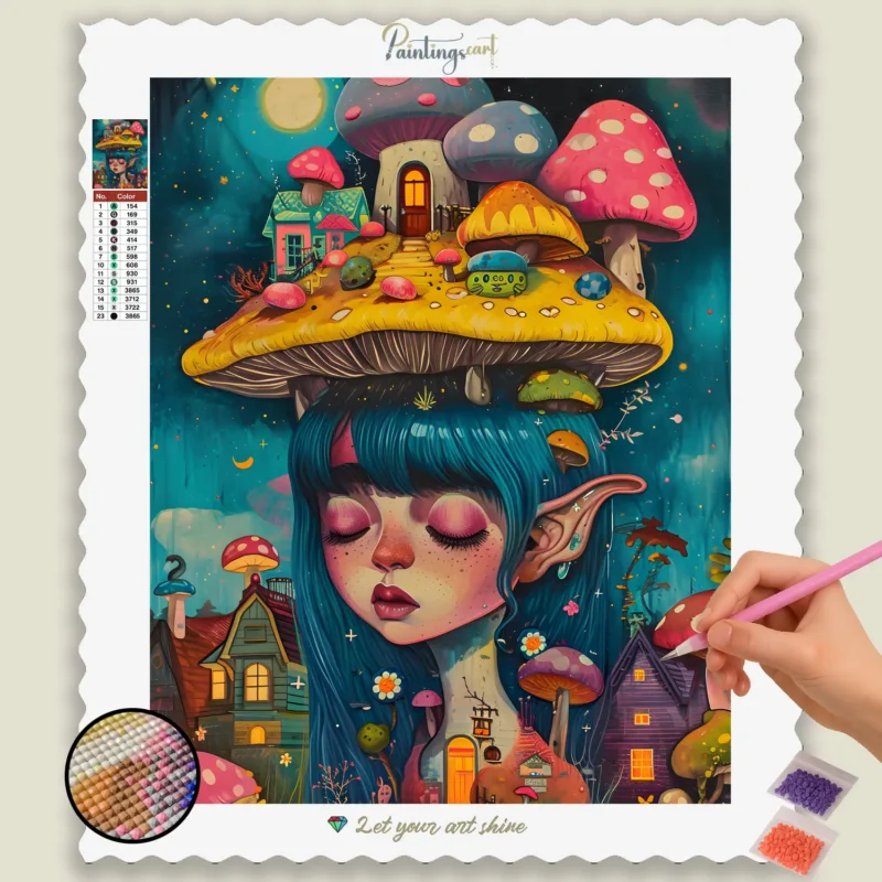 Pilzhaus in der psychedelischen Welt