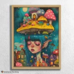 Pilzhaus in der psychedelischen Welt