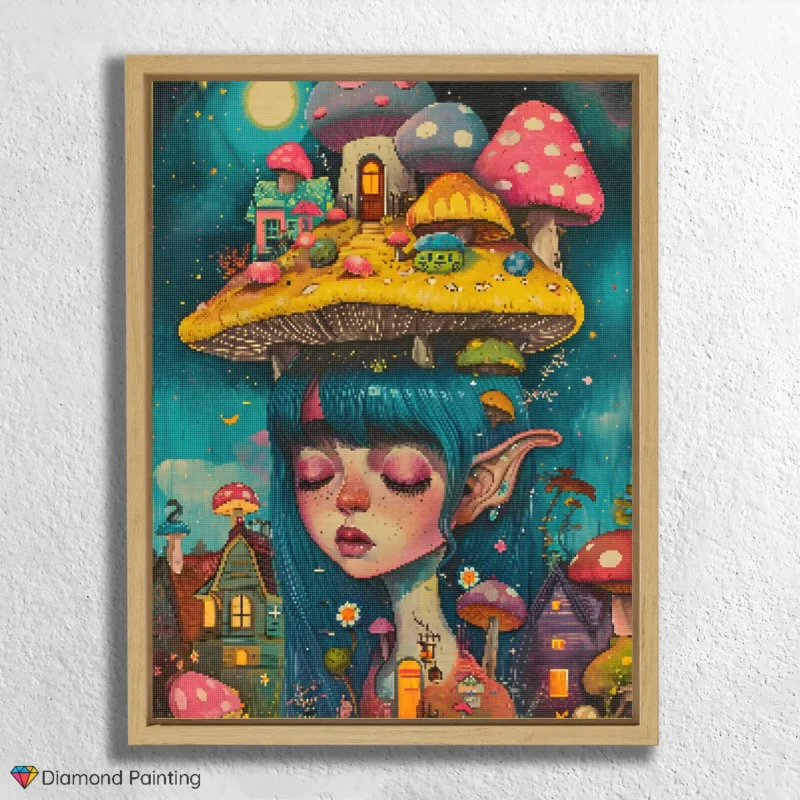 Pilzhaus in der psychedelischen Welt