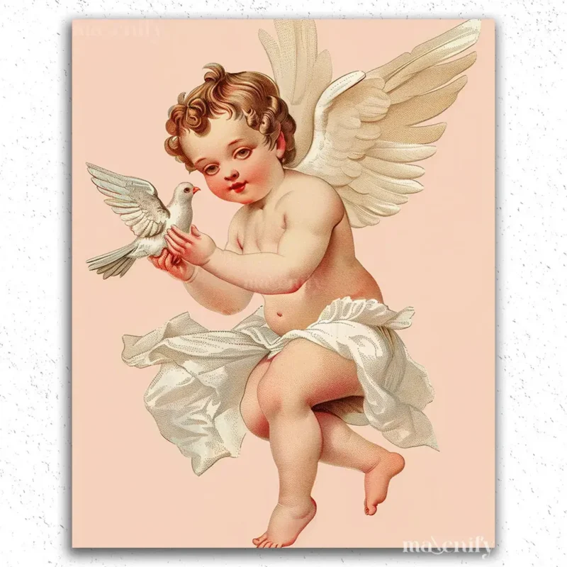 Engel-Verf-op-Nummer-Diamant-Schilderijen-engel-2.jpg Engel met Duif