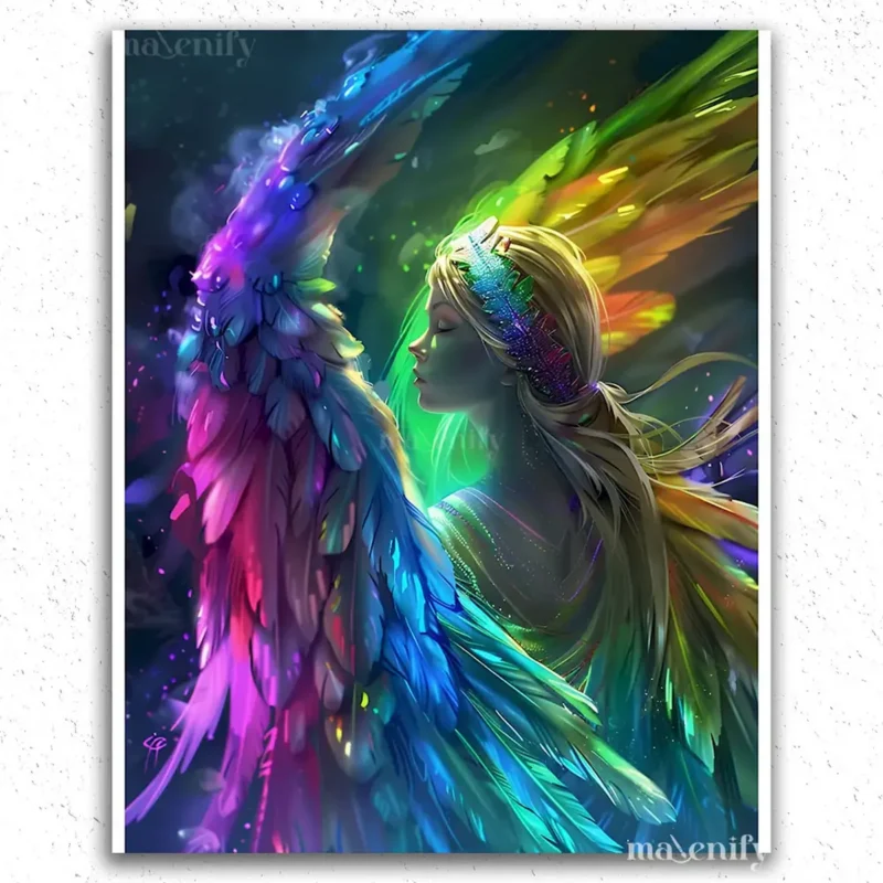 Angle with Colorful Wings