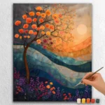 Abstrakter Baum und Sonne