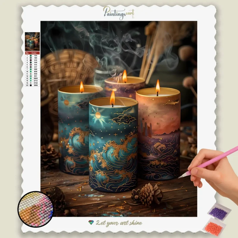 Astrology_1136_base-diamond-painting-paintingscart Colorful Candles