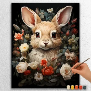 Cute Rabbit in Flowers