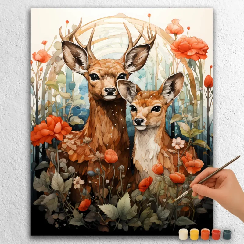 Baby-Animals-Valentines-Day-17322 Flowers and Two Deer