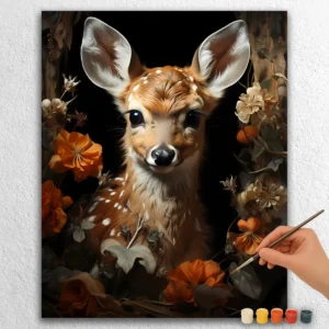 Diamantbilder und Malen nach Zahlen 20 Baby Deer on Valentines