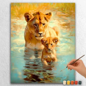 Lionceau avec la Lionne