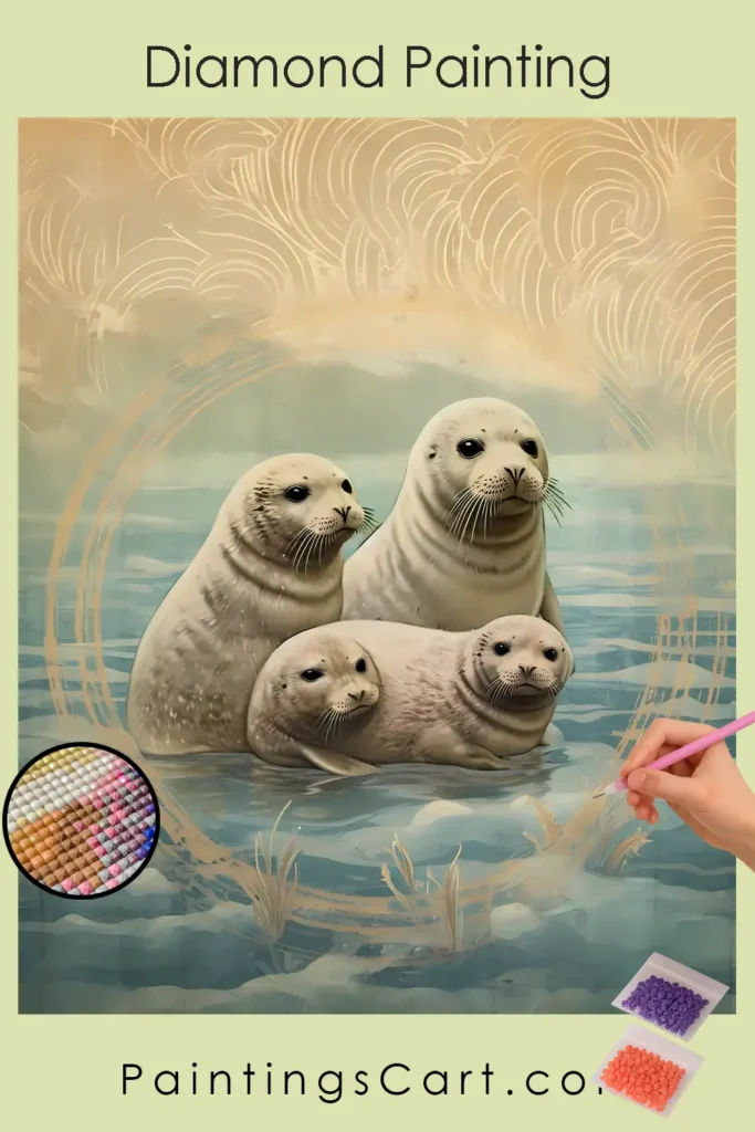 Sälunge i havet 1 Baby Animals 27241 pin diamond painting paintingscart 683x1024 1 DIY målningar - Måla efter nummer - Diamond Painting