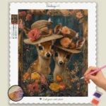 Två hjortar med hatt