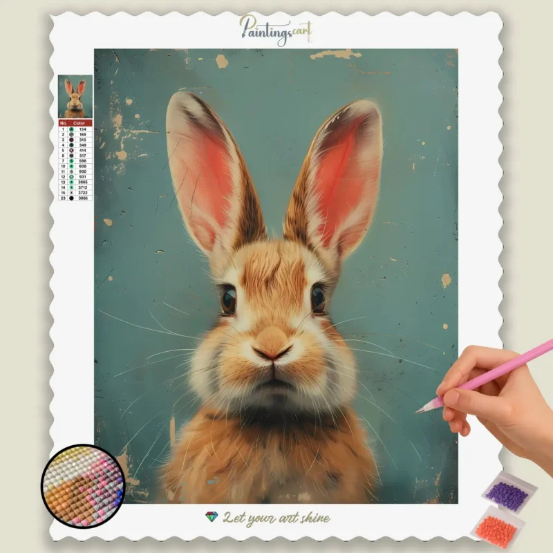 Baby_Animals_Easter_5246_base-diamond-painting-paintingscart Söt Kanin