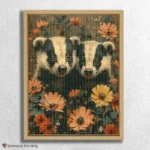 Badgers in Flowers