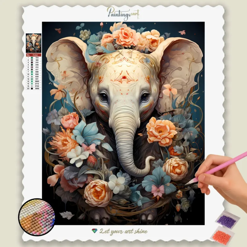 Baby_Animals_Valentines_Day_14319_base-diamond-painting-paintingscart Niedliches Baby-Elefant