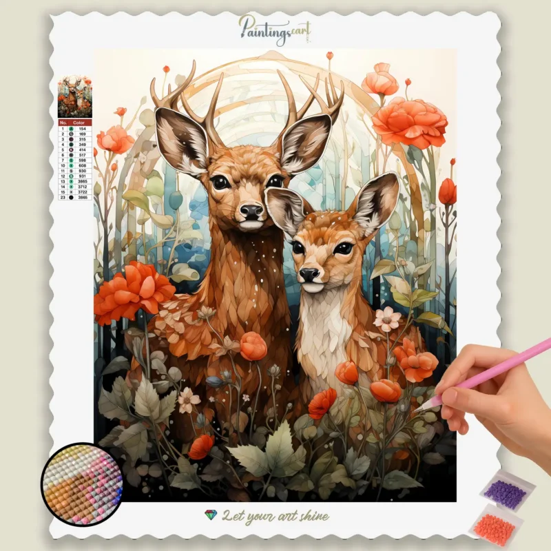 Baby_Animals_Valentines_Day_17322_base-diamond-painting-paintingscart Süßes Reh-Baby